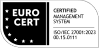 EUROCERT certified management system badge, ISO 15.011