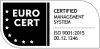 EUROCERT certified management system badge, ISO 12.1246